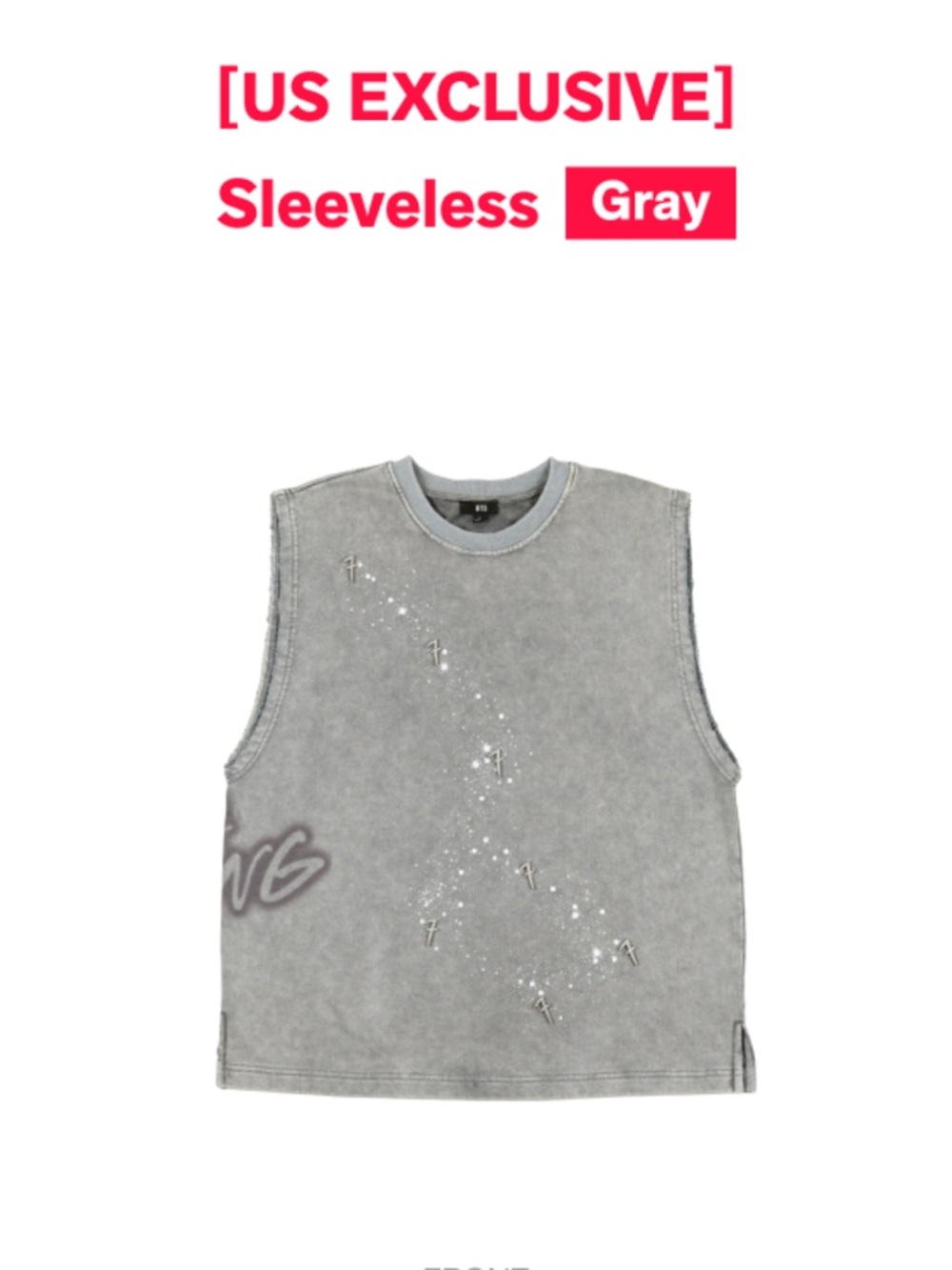 BTS Tour Shirt - Sleeveless Grey